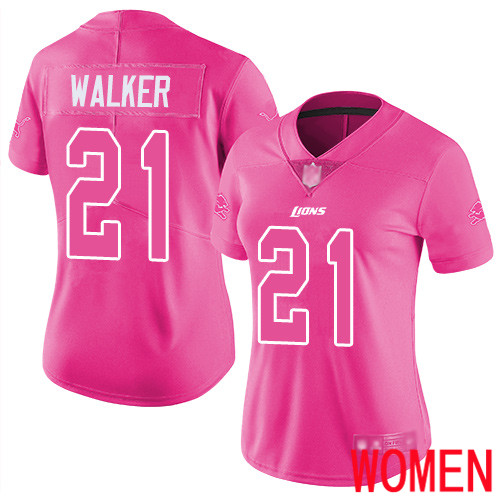 Detroit Lions Limited Pink Women Tracy Walker Jersey NFL Football #21 Rush Fashion